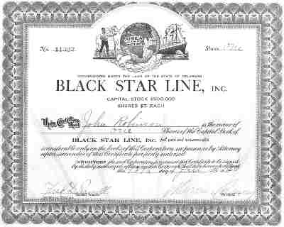 Black Star Line stock certificate